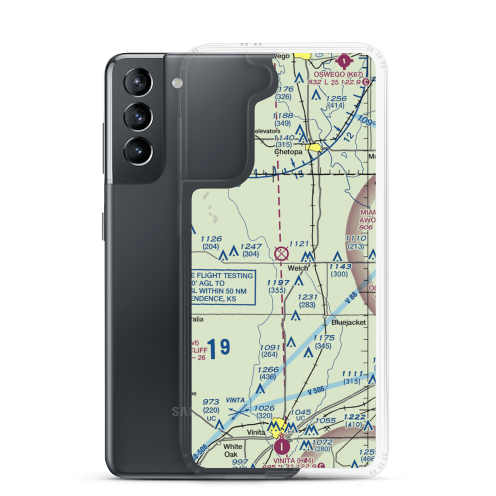 Harrison Airport (3OL8) VFR Sectional Samsung Case Samsung Galaxy S21 model shown
