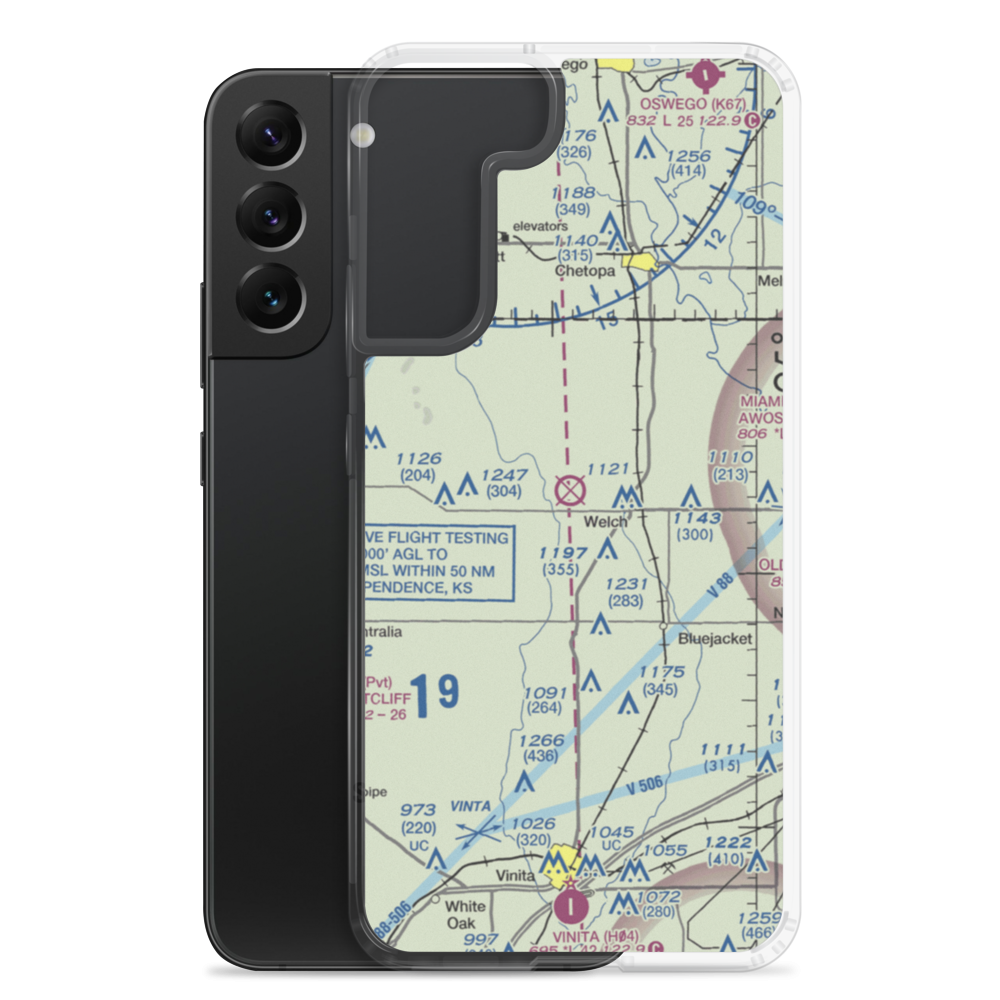 Harrison Airport (3OL8) VFR Sectional Samsung Case Samsung Galaxy S22 Plus model shown