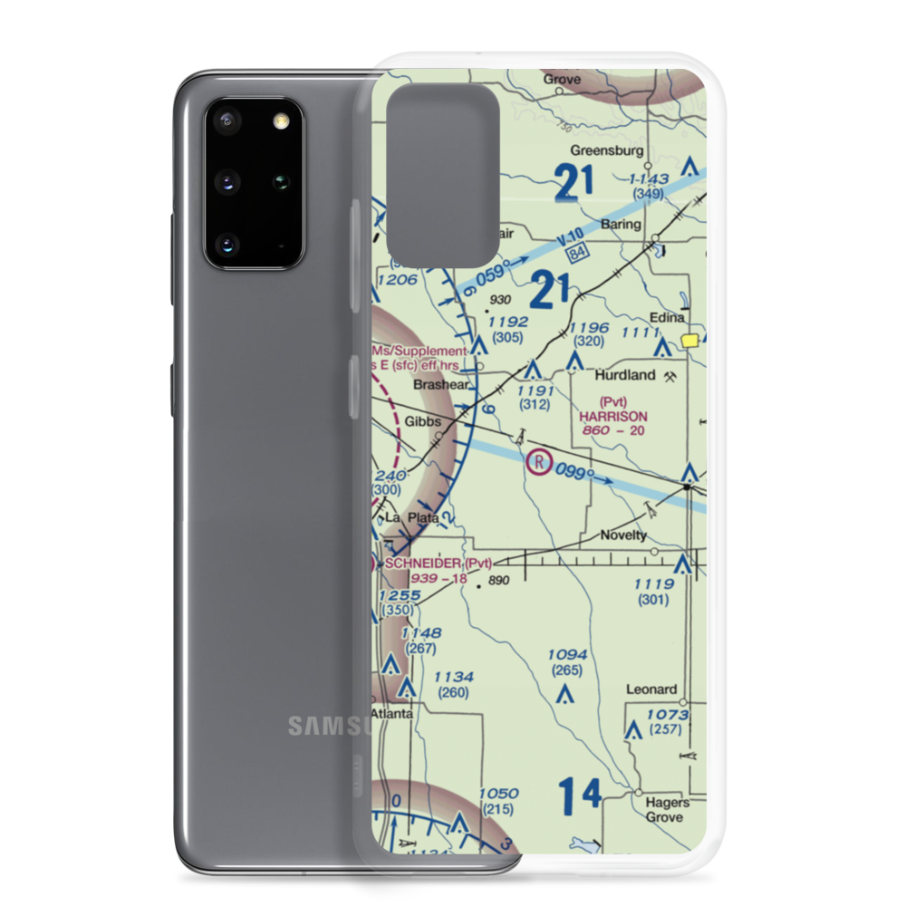 Harrison Airport (MU33) VFR Sectional Samsung Case Samsung Galaxy S20 Plus model shown