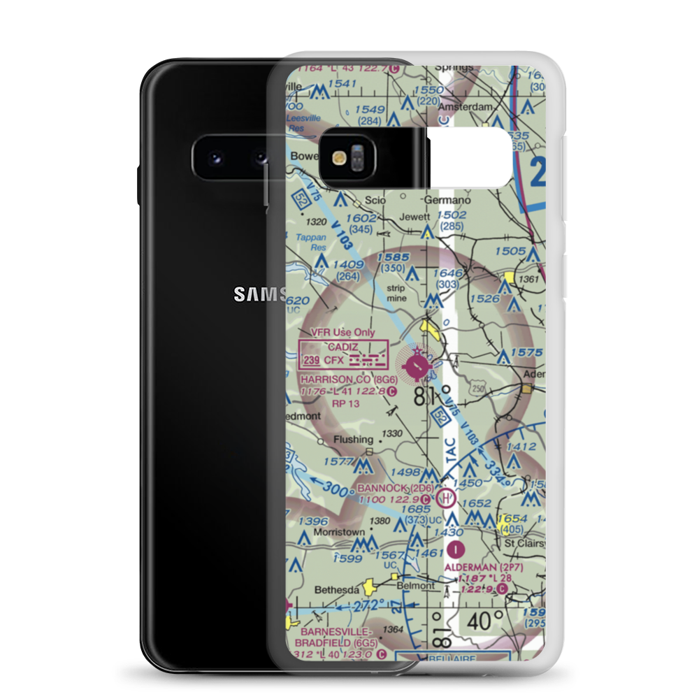 Harrison County Airport (8G6) VFR Sectional Samsung Case Samsung Galaxy S10 model shown