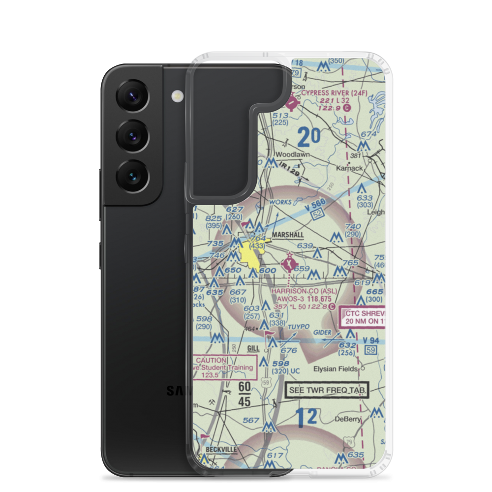 Harrison County Airport (ASL) VFR Sectional Samsung Case Samsung Galaxy S22 model shown