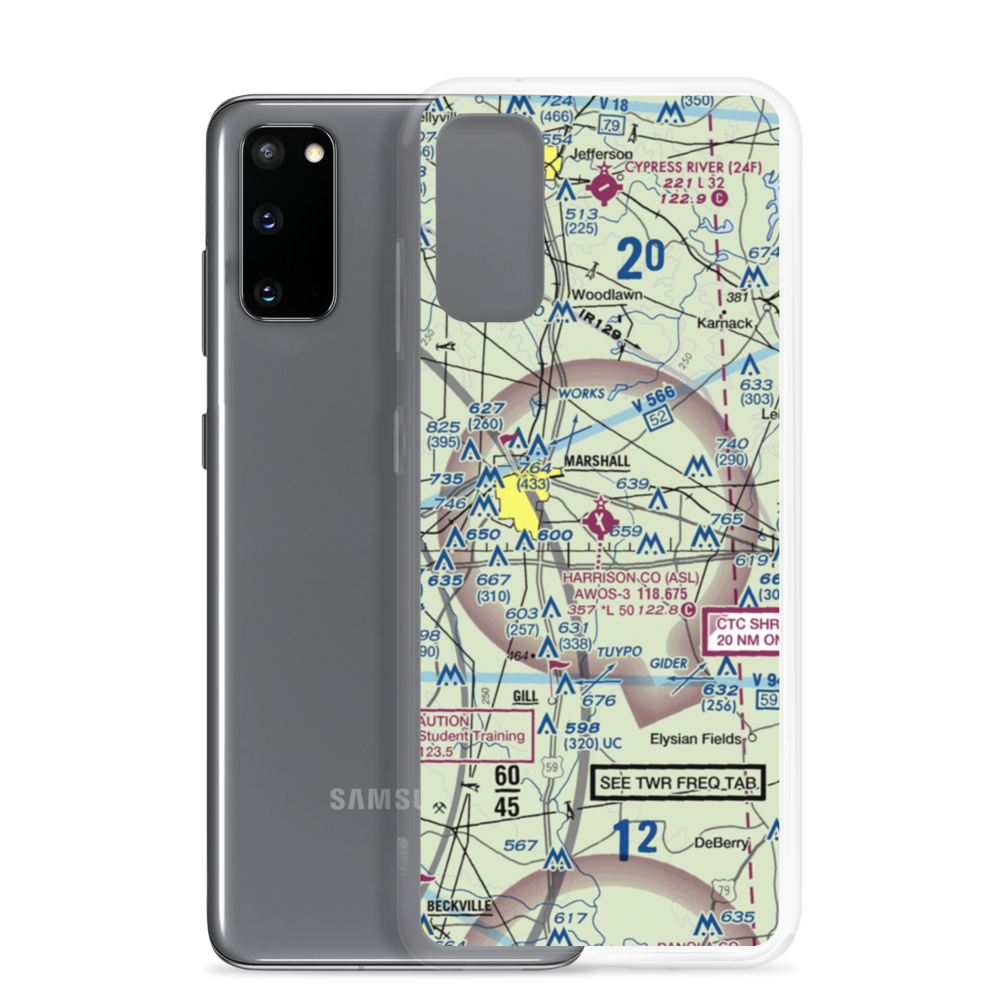 Harrison County Airport (ASL) VFR Sectional Samsung Case Samsung Galaxy S20 model shown