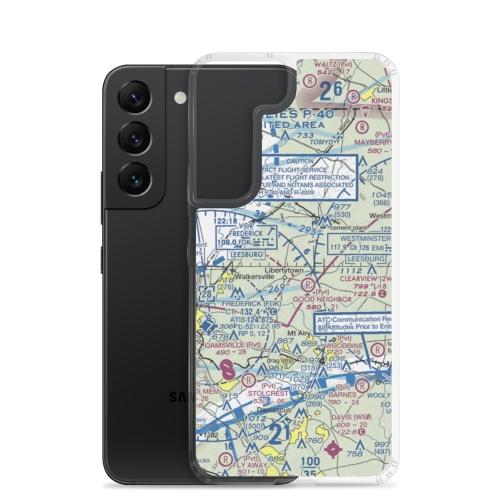 Harrison Farm Airport (8MD5) VFR Sectional Samsung Case Samsung Galaxy S22 model shown