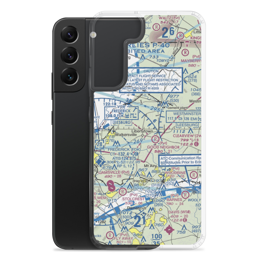 Harrison Farm Airport (8MD5) VFR Sectional Samsung Case Samsung Galaxy S22 Plus model shown