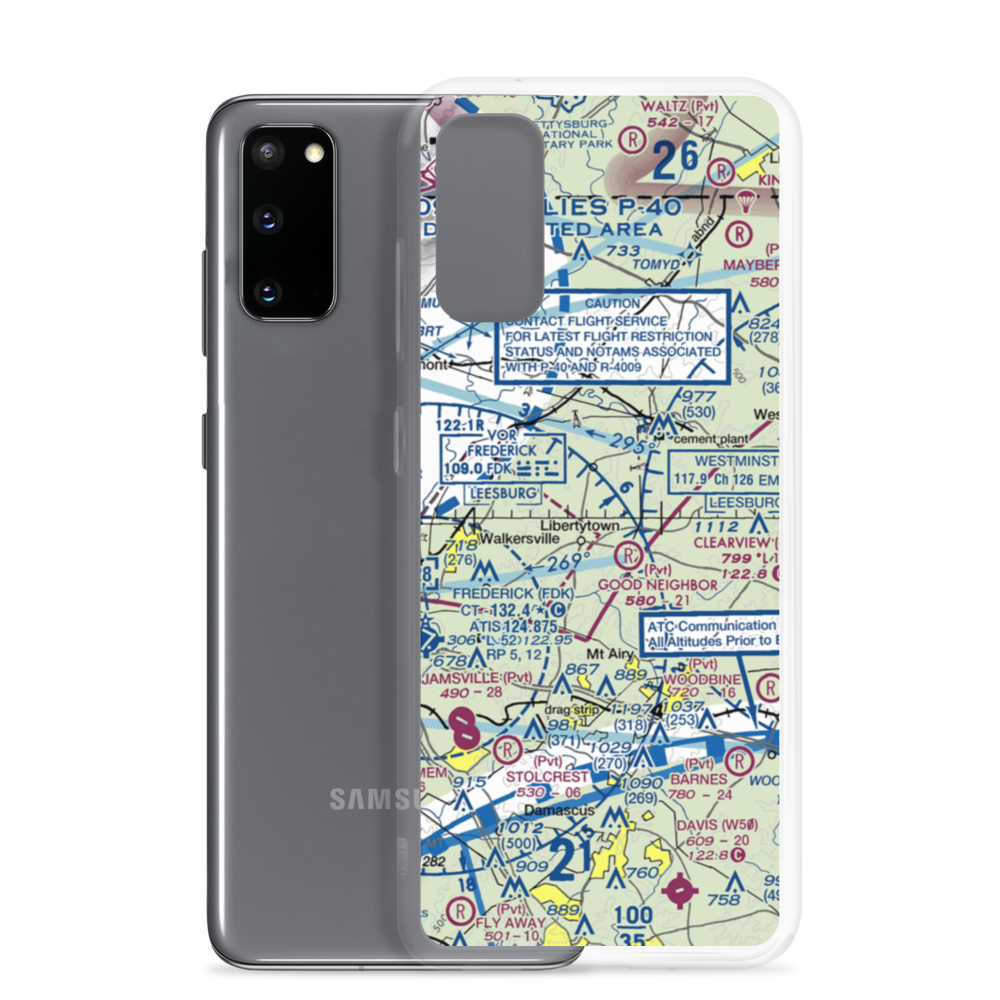 Harrison Farm Airport (8MD5) VFR Sectional Samsung Case Samsung Galaxy S20 model shown