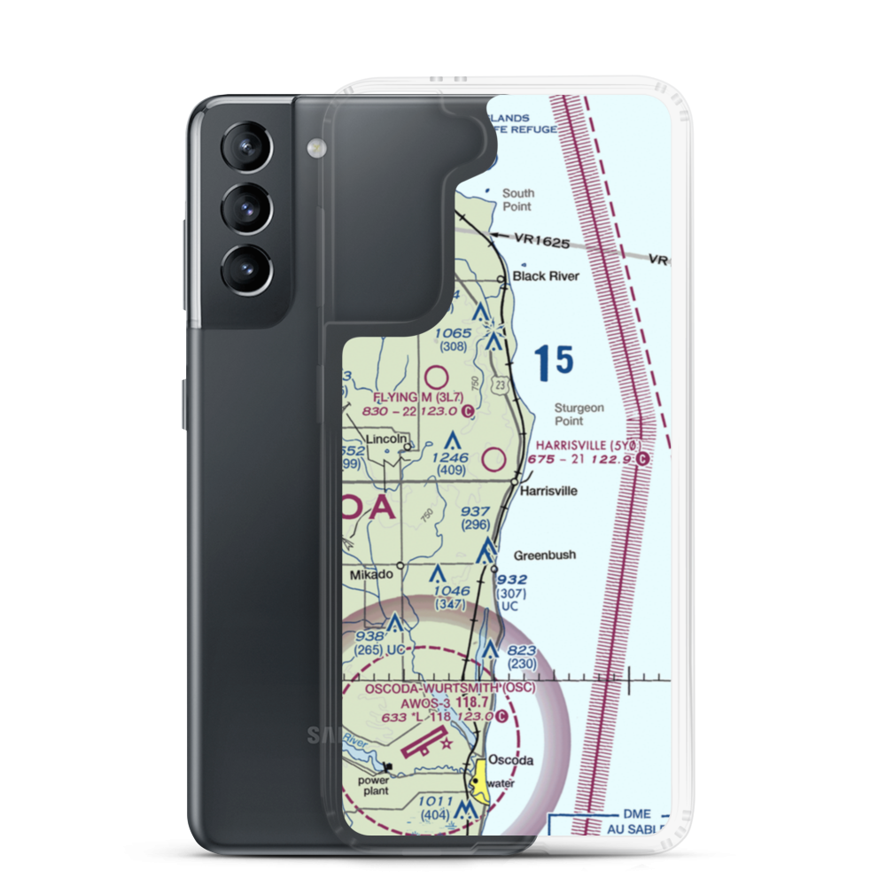 Harrisville Airport (5Y0) VFR Sectional Samsung Case Samsung Galaxy S21 model shown