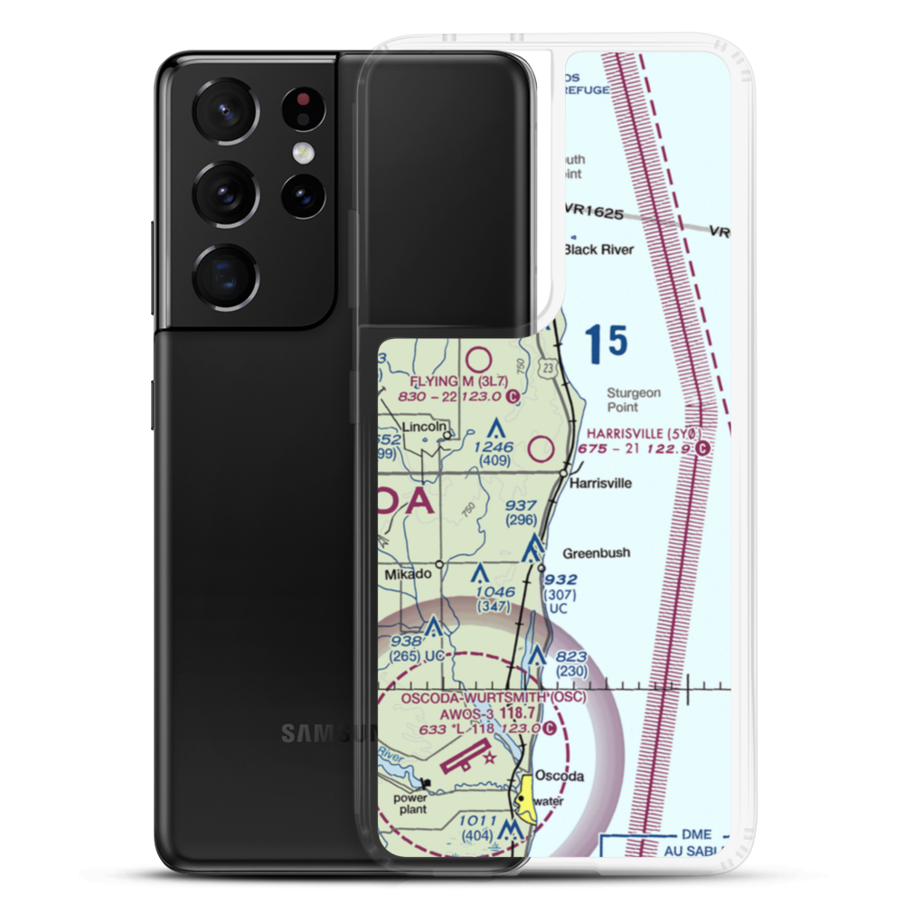 Harrisville Airport (5Y0) VFR Sectional Samsung Case Samsung Galaxy S21 Ultra model shown