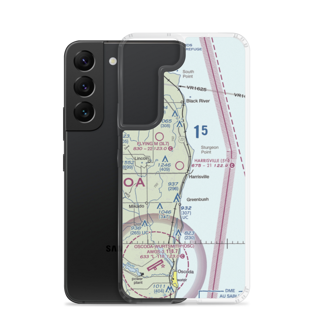 Harrisville Airport (5Y0) VFR Sectional Samsung Case Samsung Galaxy S22 model shown