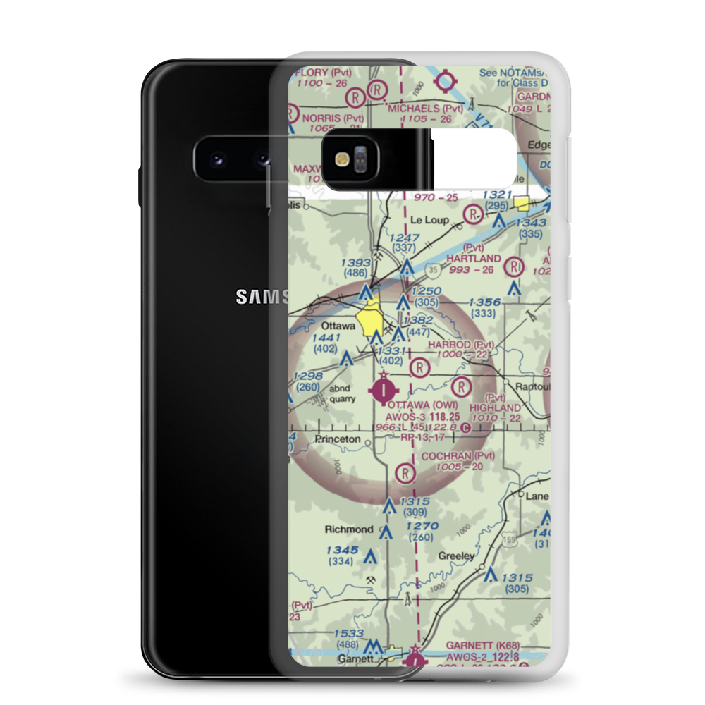 Harrod Airport (SN42) VFR Sectional Samsung Case Samsung Galaxy S10 model shown