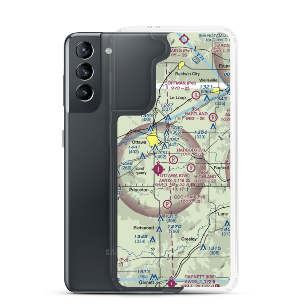 Harrod Airport (SN42) VFR Sectional Samsung Case Samsung Galaxy S21 model shown
