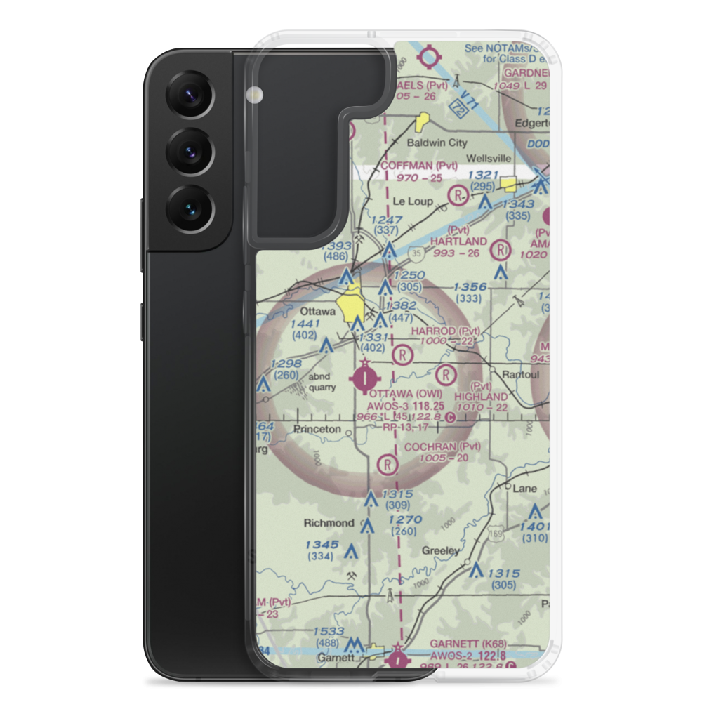 Harrod Airport (SN42) VFR Sectional Samsung Case Samsung Galaxy S22 Plus model shown