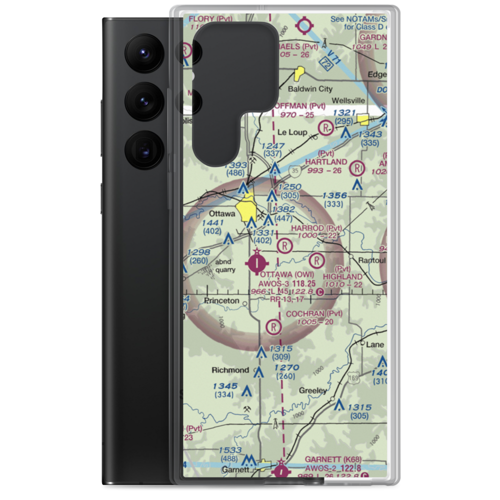 Harrod Airport (SN42) VFR Sectional Samsung Case Samsung Galaxy S22 Ultra model shown
