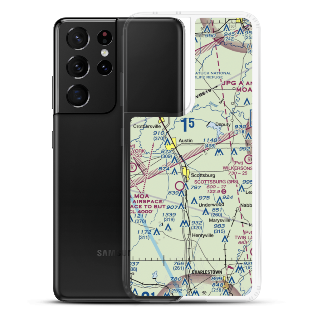 Harrod/Rose Airport (II69) VFR Sectional Samsung Case Samsung Galaxy S21 Ultra model shown