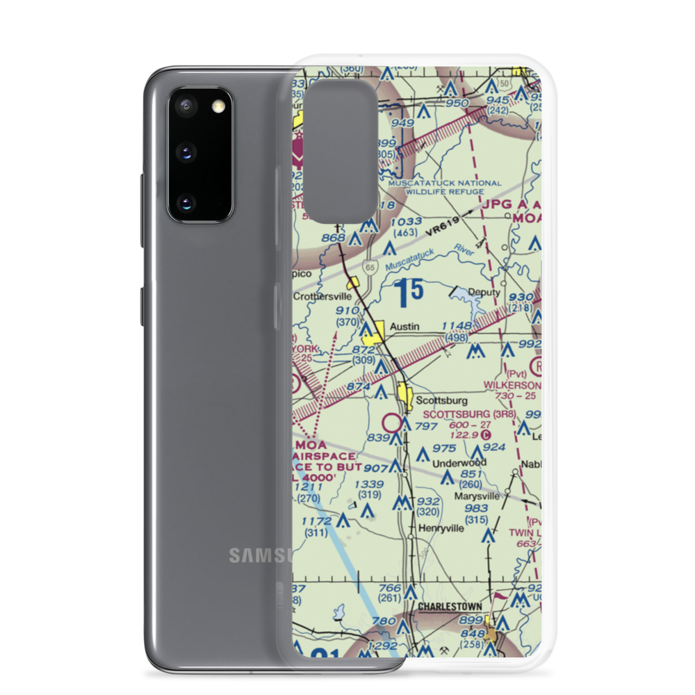 Harrod/Rose Airport (II69) VFR Sectional Samsung Case Samsung Galaxy S20 model shown