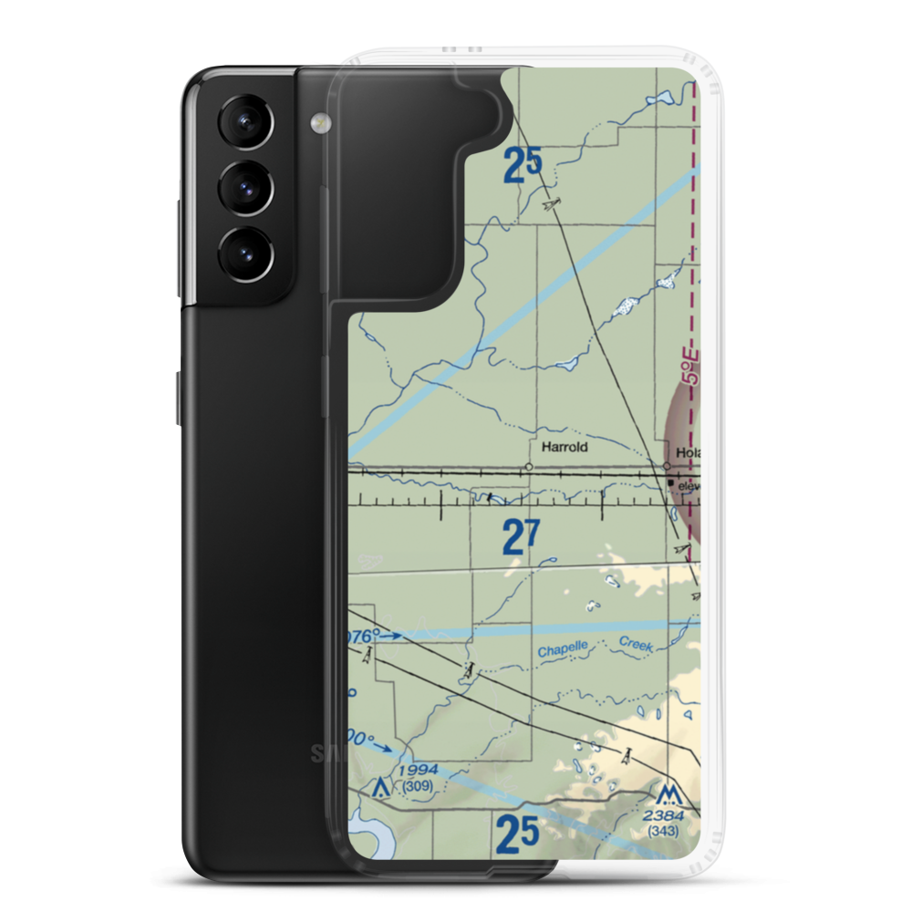 Harrold Municipal Airport (SD50) VFR Sectional Samsung Case Samsung Galaxy S21 Plus model shown