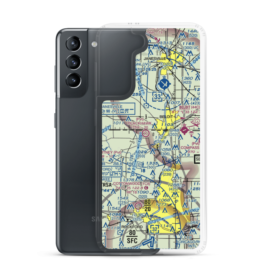Harry D Fenton Airport (LL88) VFR Sectional Samsung Case Samsung Galaxy S21 model shown