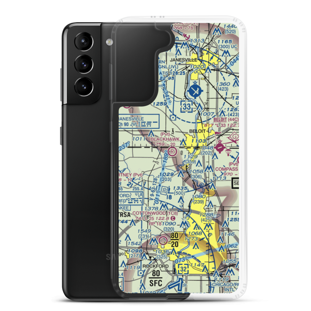 Harry D Fenton Airport (LL88) VFR Sectional Samsung Case Samsung Galaxy S21 Plus model shown