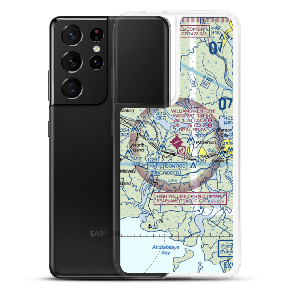 Harry P Williams Memorial Airport (PTN) VFR Sectional Samsung Case Samsung Galaxy S21 Ultra model shown