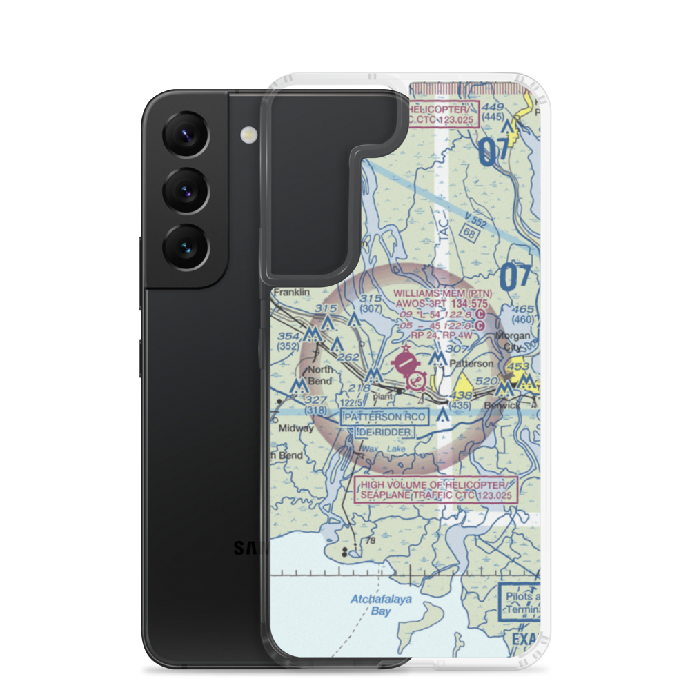Harry P Williams Memorial Airport (PTN) VFR Sectional Samsung Case Samsung Galaxy S22 model shown