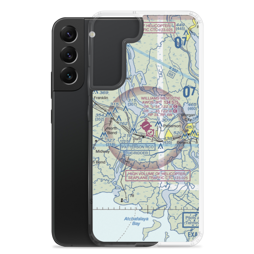 Harry P Williams Memorial Airport (PTN) VFR Sectional Samsung Case Samsung Galaxy S22 Plus model shown