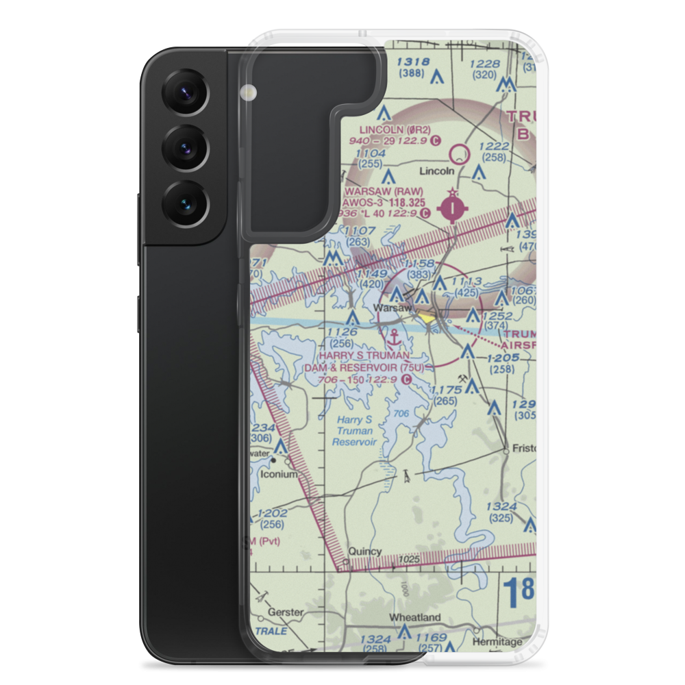 Harry S Truman Dam & Reservoir Seaplane Base (75U) VFR Sectional Samsung Case Samsung Galaxy S22 Plus model shown