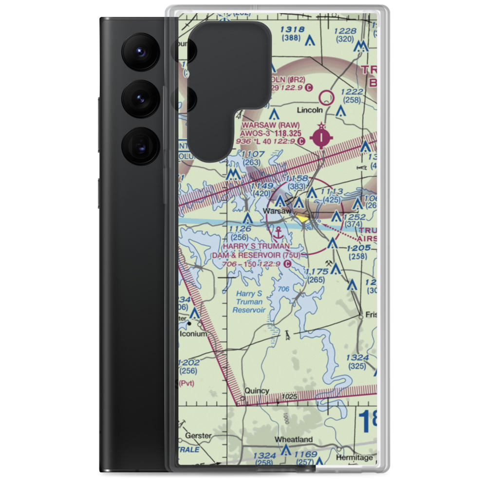 Harry S Truman Dam & Reservoir Seaplane Base (75U) VFR Sectional Samsung Case Samsung Galaxy S22 Ultra model shown