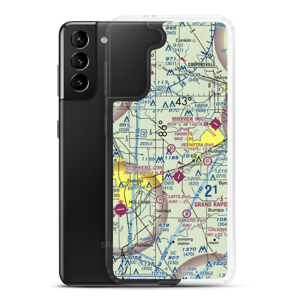 Harry's Field (MI82) VFR Sectional Samsung Case Samsung Galaxy S21 Plus model shown
