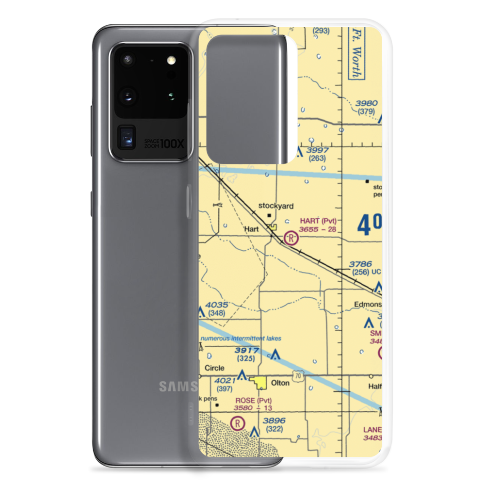 Hart Aerial Airport (1TX8) VFR Sectional Samsung Case Samsung Galaxy S20 Ultra model shown