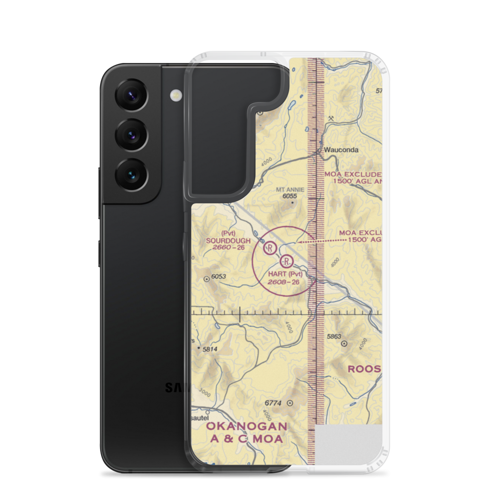 Hart Ranch Airport (25WA) VFR Sectional Samsung Case Samsung Galaxy S22 model shown