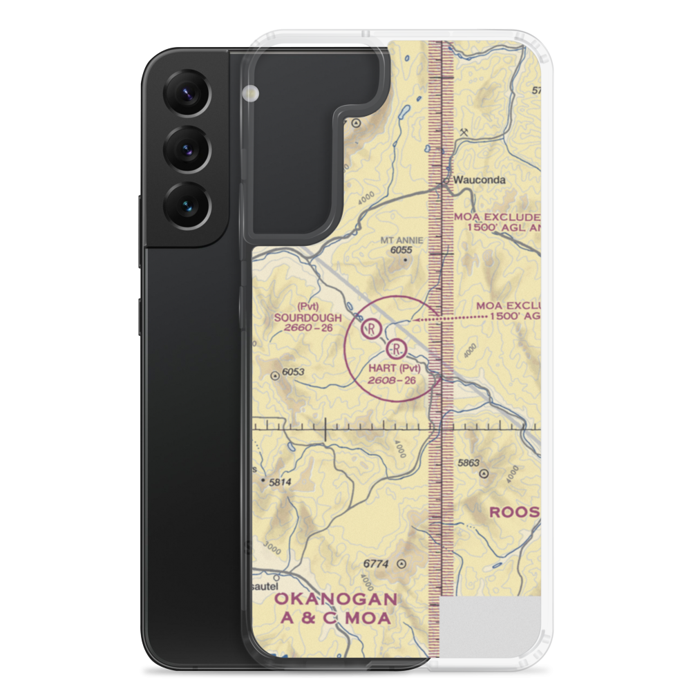 Hart Ranch Airport (25WA) VFR Sectional Samsung Case Samsung Galaxy S22 Plus model shown
