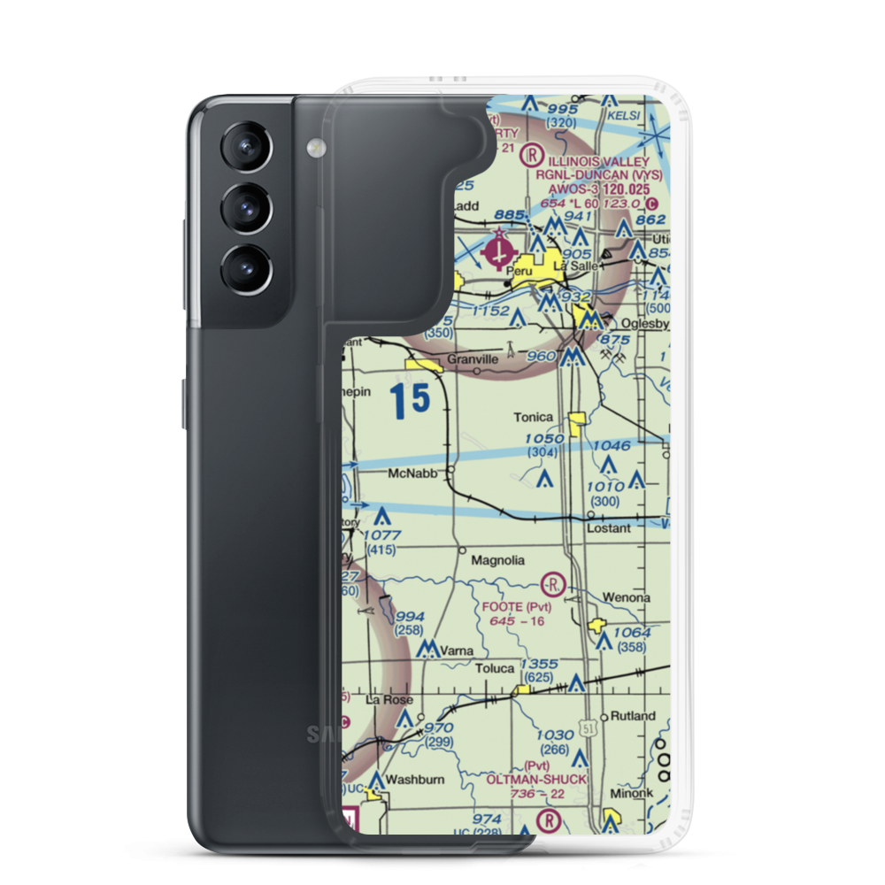 Hartenbower Hectares Airport (2V3) VFR Sectional Samsung Case Samsung Galaxy S21 model shown