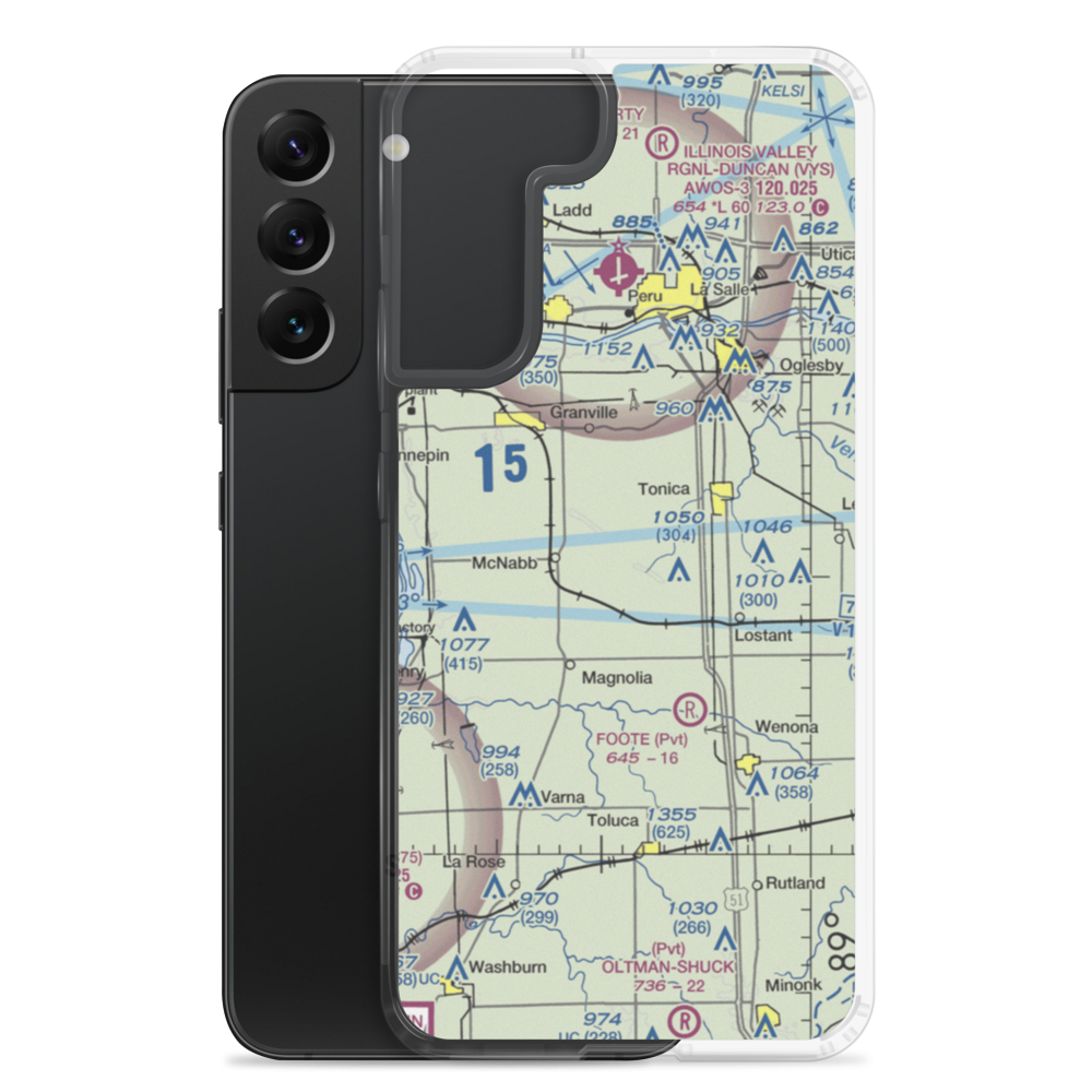 Hartenbower Hectares Airport (2V3) VFR Sectional Samsung Case Samsung Galaxy S22 Plus model shown
