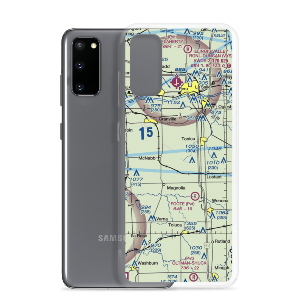 Hartenbower Hectares Airport (2V3) VFR Sectional Samsung Case Samsung Galaxy S20 model shown