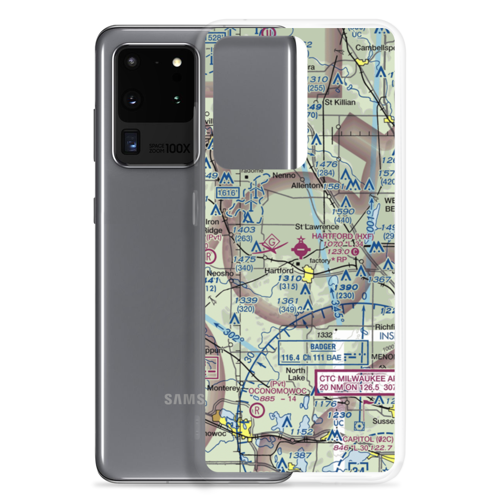 Hartford Municipal Airport (HXF) VFR Sectional Samsung Case Samsung Galaxy S20 Ultra model shown