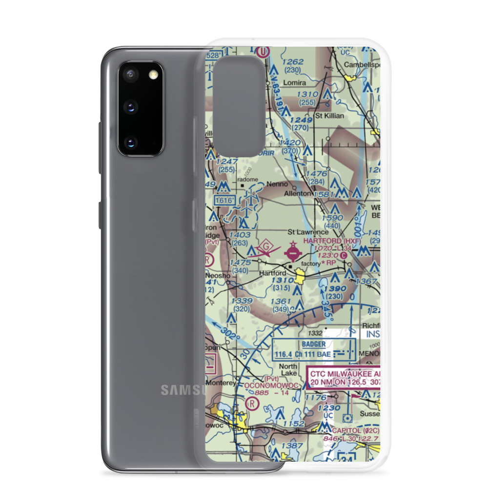 Hartford Municipal Airport (HXF) VFR Sectional Samsung Case Samsung Galaxy S20 model shown