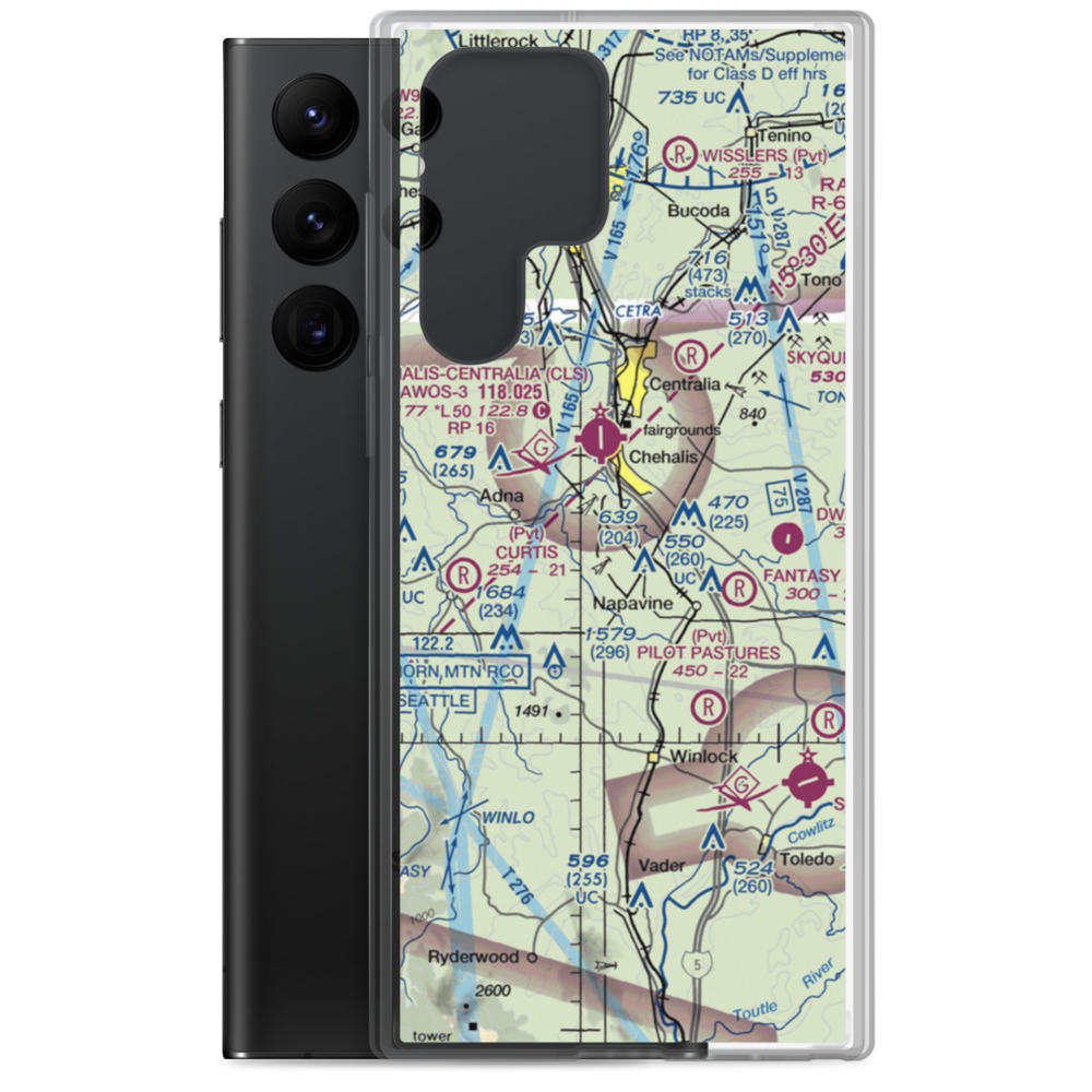 Hartley Airport (50WA) VFR Sectional Samsung Case Samsung Galaxy S22 Ultra model shown