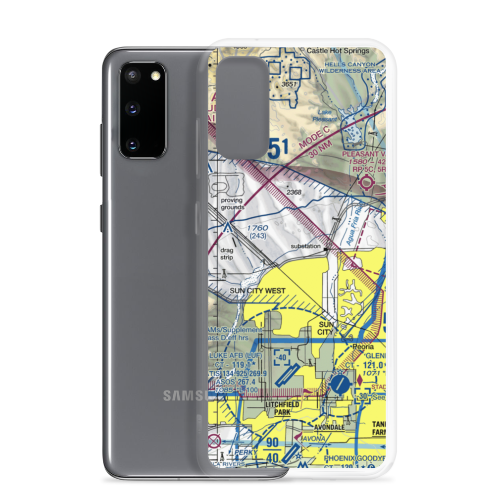 Harts Field (US-0066) VFR Sectional Samsung Case Samsung Galaxy S20 model shown