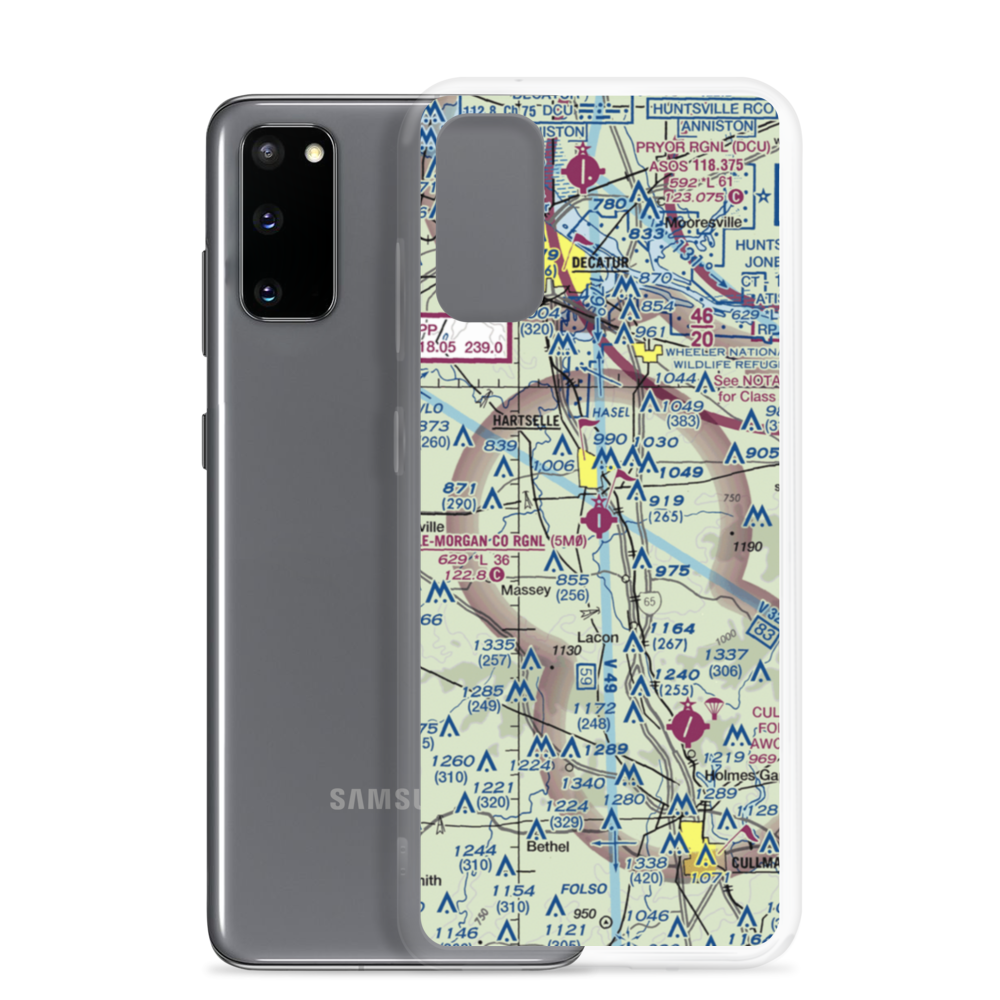 Hartselle-Morgan County Regional Airport (5M0) VFR Sectional Samsung Case Samsung Galaxy S20 model shown