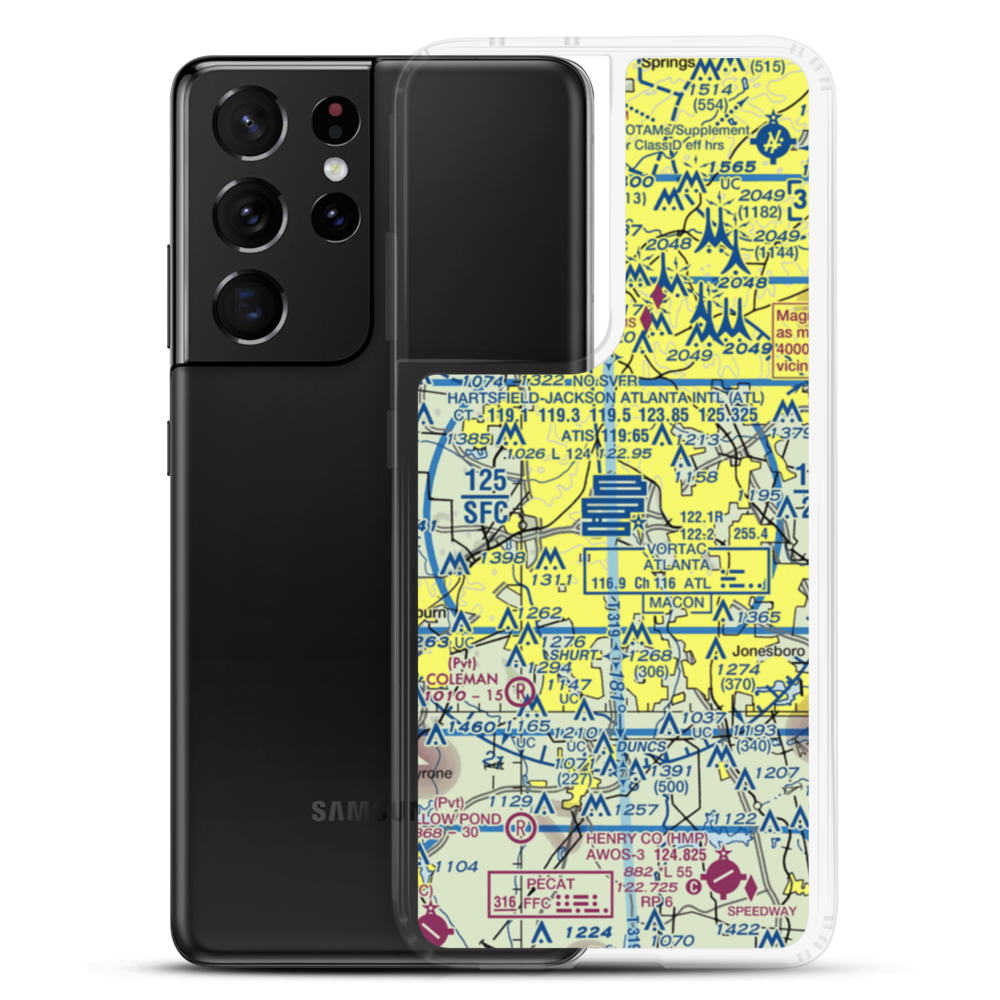 Hartsfield Jackson Atlanta International Airport (ATL) VFR Sectional Samsung Case Samsung Galaxy S21 Ultra model shown