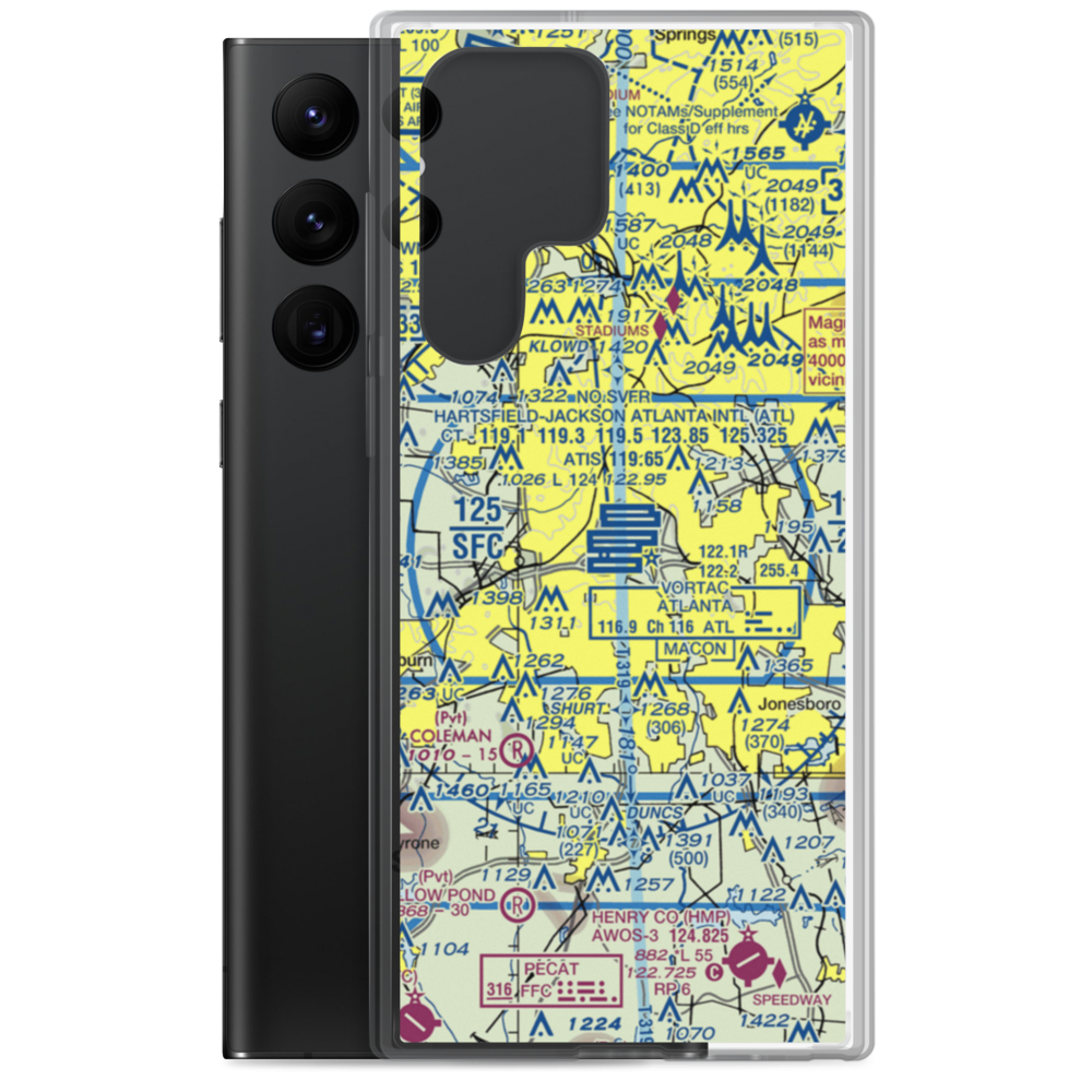 Hartsfield Jackson Atlanta International Airport (ATL) VFR Sectional Samsung Case Samsung Galaxy S22 Ultra model shown