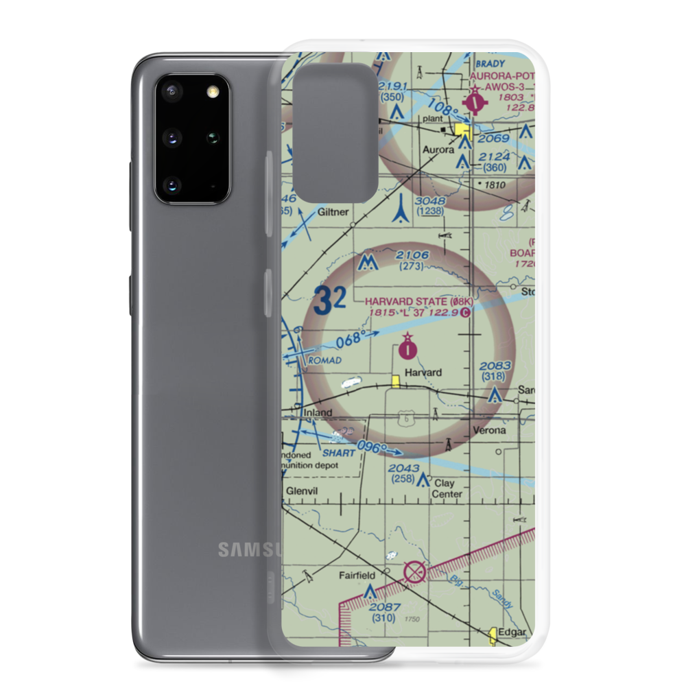 Harvard State Airport (08K) VFR Sectional Samsung Case Samsung Galaxy S20 Plus model shown