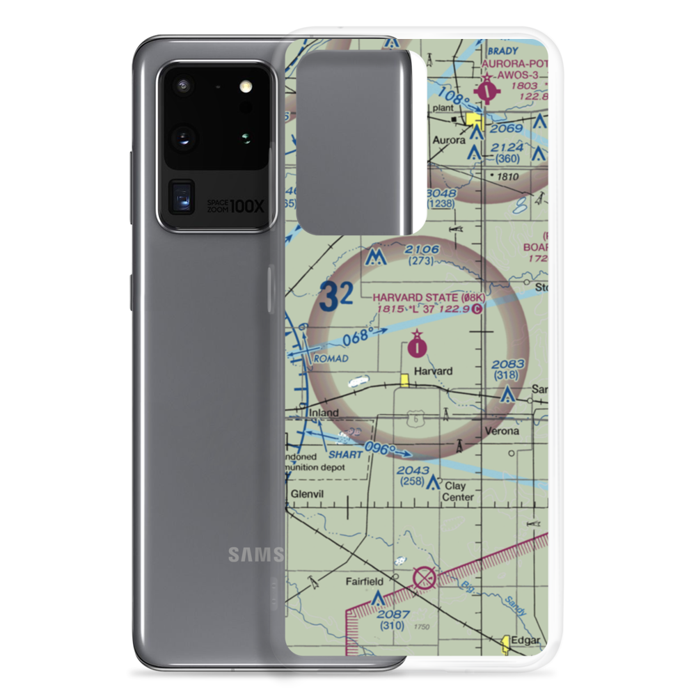 Harvard State Airport (08K) VFR Sectional Samsung Case Samsung Galaxy S20 Ultra model shown