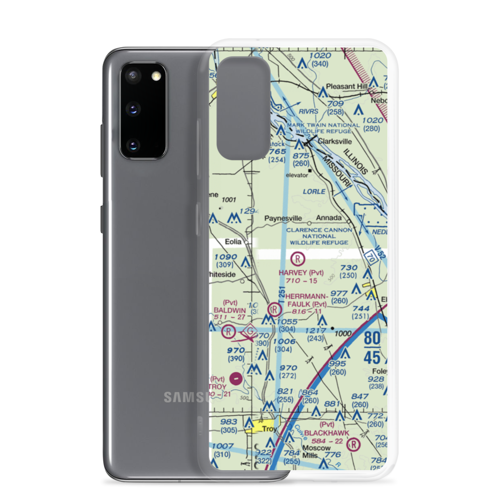 Harvey Airport (MO35) VFR Sectional Samsung Case Samsung Galaxy S20 model shown
