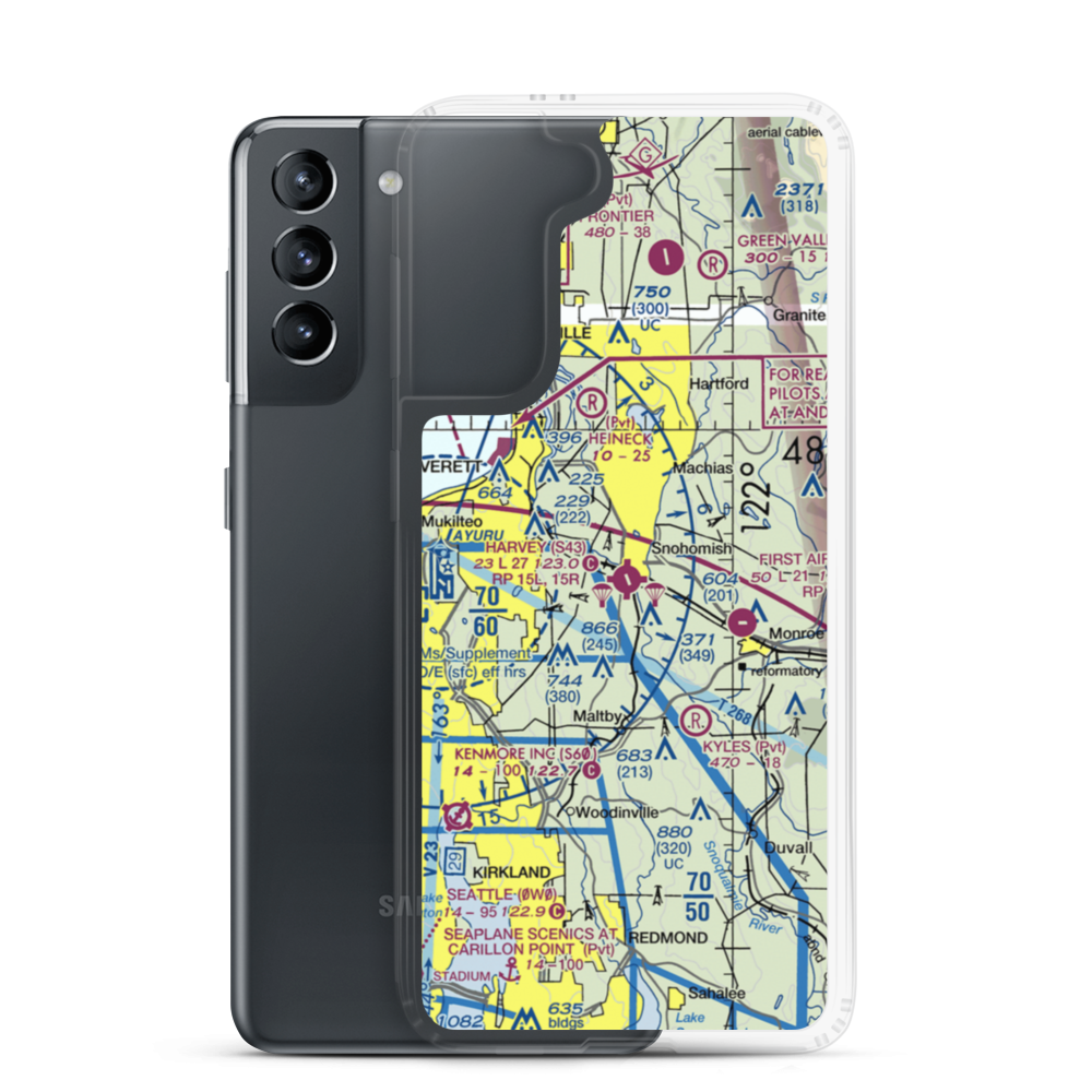 Harvey Field (S43) VFR Sectional Samsung Case Samsung Galaxy S21 model shown
