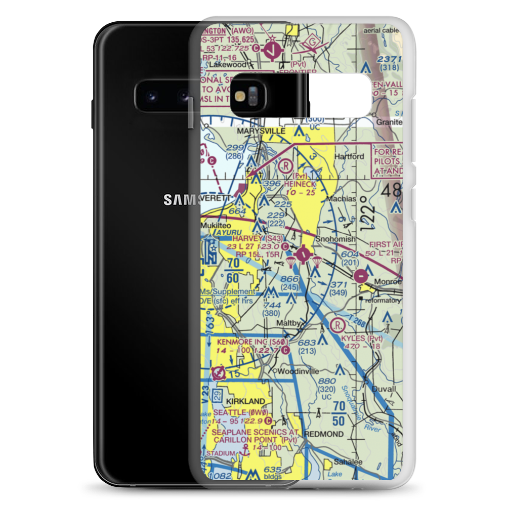Harvey Field (S43) VFR Sectional Samsung Case Samsung Galaxy S10+ model shown