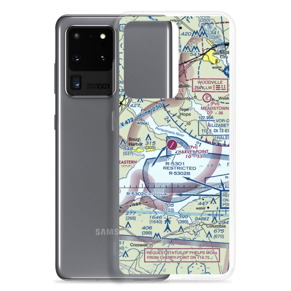 Harvey Point Defense Testing Activity Airport (NC01) VFR Sectional Samsung Case Samsung Galaxy S20 Ultra model shown