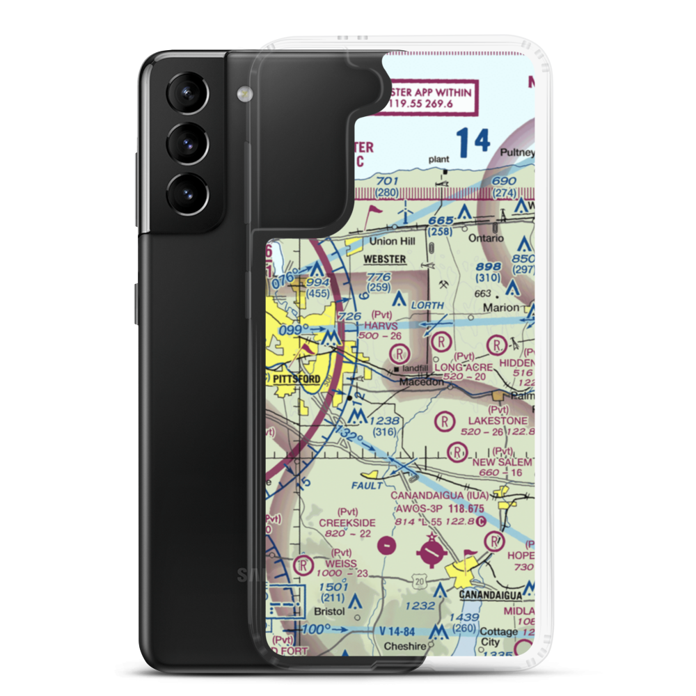 Harvs Airport (4NK5) VFR Sectional Samsung Case Samsung Galaxy S21 Plus model shown