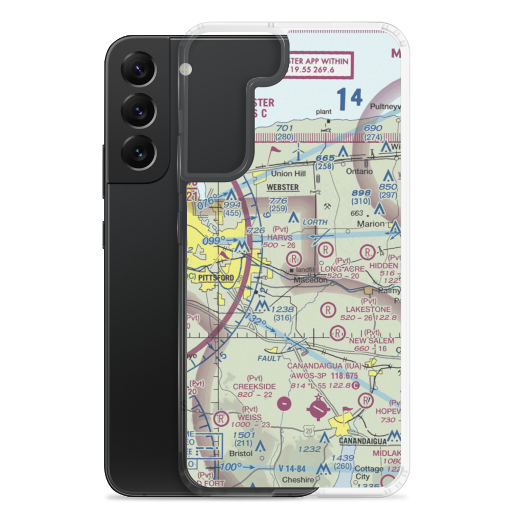 Harvs Airport (4NK5) VFR Sectional Samsung Case Samsung Galaxy S22 Plus model shown