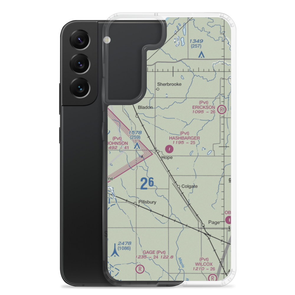 Hashbarger Farm Airstrip (8NA9) VFR Sectional Samsung Case Samsung Galaxy S22 Plus model shown