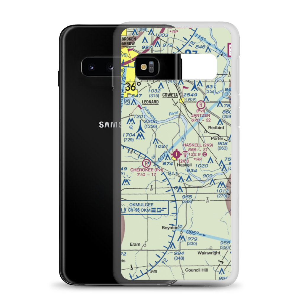 Haskell Airport (2K9) VFR Sectional Samsung Case Samsung Galaxy S10 model shown